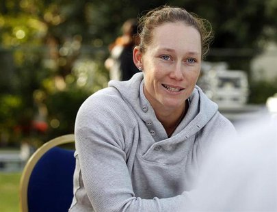 Sam Stosur of Australia speaks during a round-table meet on the first day of the WTA Dubai Tennis Championships February 20, 2012. REUTERS/J Sam Stosur of Australia speaks during a round-table meet on the first day of the WTA Dubai Tennis Championships February 20, 2012. REUTERS/J