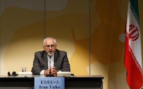 Iranian Foreign Minister Mohammad Javad Zarif addresses a news conference following nuclear negotiations with European Union's foreign polic Iranian Foreign Minister Mohammad Javad Zarif addresses a news conference following nuclear negotiations with European Union's foreign polic
