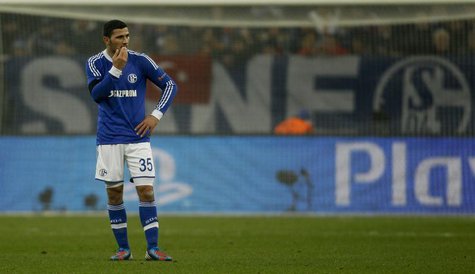 Schalke 04's Sead Kolasinac reacts during the Champions League soccer match against Galatasaray in Gelsenkirchen March 12, 2013. REUTERS/Ina Schalke 04's Sead Kolasinac reacts during the Champions League soccer match against Galatasaray in Gelsenkirchen March 12, 2013. REUTERS/Ina