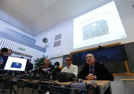Director of Lausanne University Hospital's forenics centre Patrice Magnin (R) and Director of its Institute of Radiation Physics Francois Bo Director of Lausanne University Hospital's forenics centre Patrice Magnin (R) and Director of its Institute of Radiation Physics Francois Bo