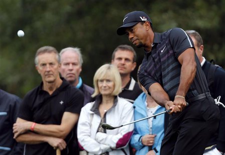 Tiger Woods of the U.S. plays a shot on the fifth hole during the first round of the inaugural Turkish Airlines Open in the south west city Tiger Woods of the U.S. plays a shot on the fifth hole during the first round of the inaugural Turkish Airlines Open in the south west city