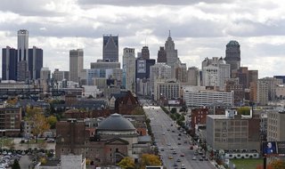 The skyline of Detroit is seen looking south from the midtown area in Detroit, Michigan October 23, 2013. REUTERS/Rebecca Cook The skyline of Detroit is seen looking south from the midtown area in Detroit, Michigan October 23, 2013. REUTERS/Rebecca Cook
