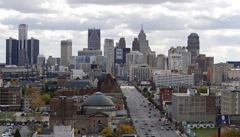 The skyline of Detroit is seen looking south from the midtown area in Detroit, Michigan October 23, 2013. REUTERS/Rebecca Cook The skyline of Detroit is seen looking south from the midtown area in Detroit, Michigan October 23, 2013. REUTERS/Rebecca Cook