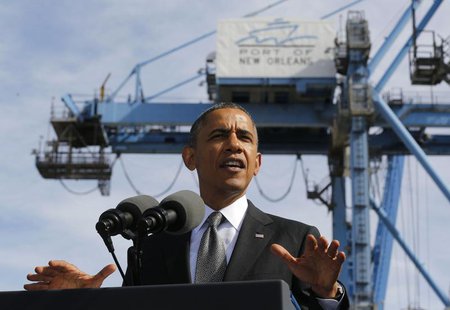 U.S. President Barack Obama talks about the importance of growing the U.S. economy while at the Port of New Orleans in Louisiana, November 8 U.S. President Barack Obama talks about the importance of growing the U.S. economy while at the Port of New Orleans in Louisiana, November 8