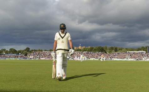 Australia's Usman Khawaja leaves the field after being dismissed during the fourth Ashes cricket test match against England at the Riverside Australia's Usman Khawaja leaves the field after being dismissed during the fourth Ashes cricket test match against England at the Riverside
