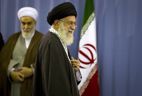 Iran's Supreme Leader Ayatollah Ali Khamenei departs after casting his ballot in the parliamentary election in Tehran March 2, 2012. REUTERS Iran's Supreme Leader Ayatollah Ali Khamenei departs after casting his ballot in the parliamentary election in Tehran March 2, 2012. REUTERS