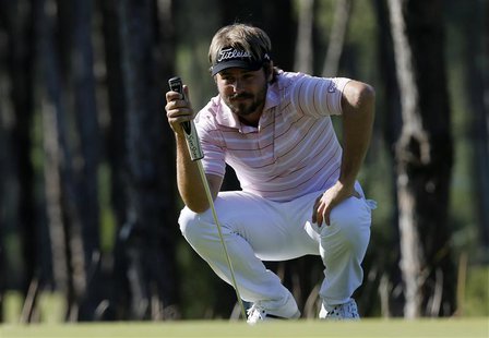 Victor Dubuisson of France looks at his putt on the fifth green during the final round of the inaugural Turkish Airlines Open in the southwe Victor Dubuisson of France looks at his putt on the fifth green during the final round of the inaugural Turkish Airlines Open in the southwe