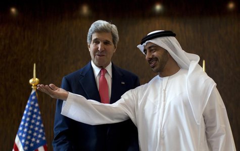 U.S. Secretary of State John Kerry (L) meets UAE Foreign Minister Abdullah bin Zayed Al Nahyan at the foreign ministry in Abu Dhabi, Novembe U.S. Secretary of State John Kerry (L) meets UAE Foreign Minister Abdullah bin Zayed Al Nahyan at the foreign ministry in Abu Dhabi, Novembe