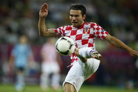 Croatia's Danijel Pranjic shoots the ball during their Group C Euro 2012 soccer match against Spain at the PGE Arena in Gdansk June 18, 2012 Croatia's Danijel Pranjic shoots the ball during their Group C Euro 2012 soccer match against Spain at the PGE Arena in Gdansk June 18, 2012