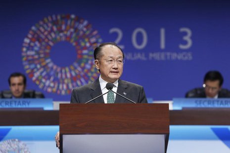 World Bank President Jim Yong Kim addresses the plenary session at the start of the annual IMF-World Bank fall meetings in Washington, Octob World Bank President Jim Yong Kim addresses the plenary session at the start of the annual IMF-World Bank fall meetings in Washington, Octob