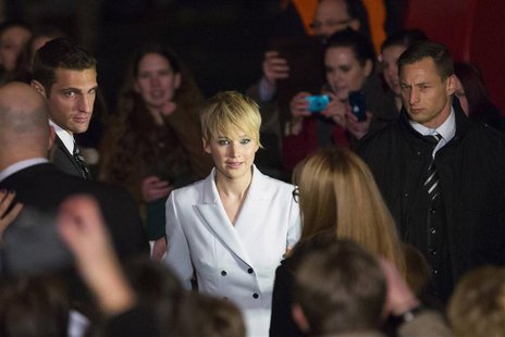 Cast member Jennifer Lawrence arrives for a red carpet event before the German premiere of "The Hunger Games: Catching Fire" in Berlin, Nove Cast member Jennifer Lawrence arrives for a red carpet event before the German premiere of "The Hunger Games: Catching Fire" in Berlin, Nove