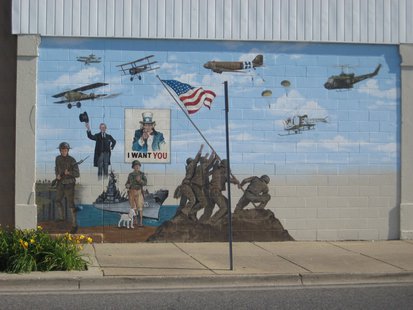 Terre Haute Vet Museum pic 3
partially finished mural outside building on Wabash Terre Haute Vet Museum pic 3
partially finished mural outside building on Wabash
