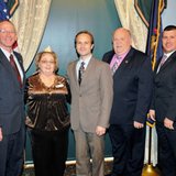 (l-r) Sen. Bruce Caswell, Disabled American Veterans Auxiliary state Commander Anna Lockwood, Lt. Gov. Brian Calley, state Rep. Kenneth Kurtz, and Nicholas Cook from the DMVA. (l-r) Sen. Bruce Caswell, Disabled American Veterans Auxiliary state Commander Anna Lockwood, Lt. Gov. Brian Calley, state Rep. Kenneth Kurtz, and Nicholas Cook from the DMVA.