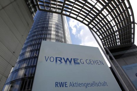 The headquarters of German power supplier RWE are pictured in the German town of Essen March 6, 2012. REUTERS/ Ina Fassbender The headquarters of German power supplier RWE are pictured in the German town of Essen March 6, 2012. REUTERS/ Ina Fassbender
