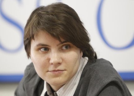 Yekaterina Samutsevich, freed member of the Russian punk band Pussy Riot, takes part in a news conference in Moscow May 16, 2013. REUTERS/Ma Yekaterina Samutsevich, freed member of the Russian punk band Pussy Riot, takes part in a news conference in Moscow May 16, 2013. REUTERS/Ma