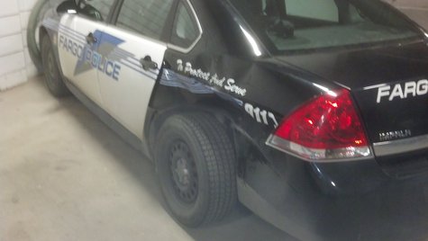 Fargo police car rammed Fargo police car rammed