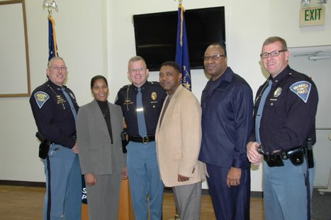 Pictured from left to right, Master Trooper Mike Hemphill, Sergeant Wanda Clay, Superintendent Douglas G. Carter, Master Trooper Erik Gilliam, Master Trooper Lionel Douglas, and Master Trooper Dave Eggers Pictured from left to right, Master Trooper Mike Hemphill, Sergeant Wanda Clay, Superintendent Douglas G. Carter, Master Trooper Erik Gilliam, Master Trooper Lionel Douglas, and Master Trooper Dave Eggers