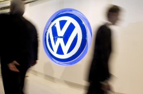 A Volkswagen logo sign is seen inside the lobby of the U.S. headquarters building of Volkswagen Group of America in Herndon, Virginia, Septe A Volkswagen logo sign is seen inside the lobby of the U.S. headquarters building of Volkswagen Group of America in Herndon, Virginia, Septe