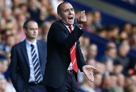 Former Sunderland manager Paolo Di Canio gestures during their English Premier League soccer match against West Bromwich Albion at The Hawth Former Sunderland manager Paolo Di Canio gestures during their English Premier League soccer match against West Bromwich Albion at The Hawth