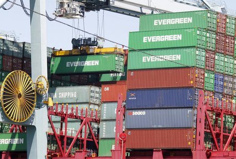 A shipping container is shown as it is loaded onto a container ship at the Port of Los Angeles in San Pedro, California August 31, 2010. REU A shipping container is shown as it is loaded onto a container ship at the Port of Los Angeles in San Pedro, California August 31, 2010. REU