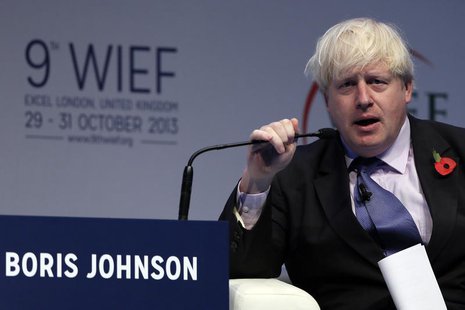 London Mayor Boris Johnson speaks during the World Islamic Economic Forum in London October 30, 2013. REUTERS/Stefan Wermuth London Mayor Boris Johnson speaks during the World Islamic Economic Forum in London October 30, 2013. REUTERS/Stefan Wermuth