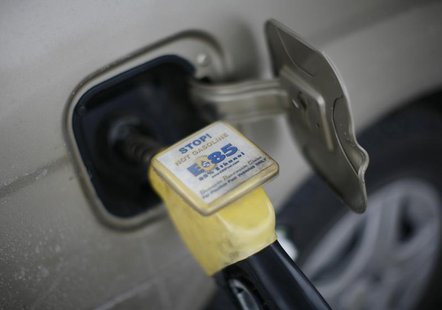 E85 ethanol fuel is shown being pumped into a vehicle at a gas station selling alternative fuels in the town of Nevada, Iowa, December 6, 20 E85 ethanol fuel is shown being pumped into a vehicle at a gas station selling alternative fuels in the town of Nevada, Iowa, December 6, 20