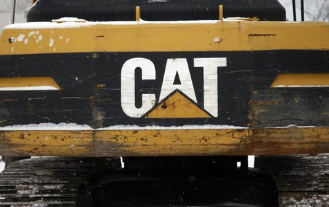The CAT logo is seen on back of a Caterpillar excavator machine at a work site in Detroit, Michigan January 25, 2013. REUTERS/ Rebecca Cook The CAT logo is seen on back of a Caterpillar excavator machine at a work site in Detroit, Michigan January 25, 2013. REUTERS/ Rebecca Cook