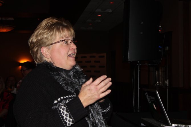THE MOMENT - Jeannette Christenson - our 2013 Pick Your Purse Grand Prize Winner - as she heard her name drawn!
