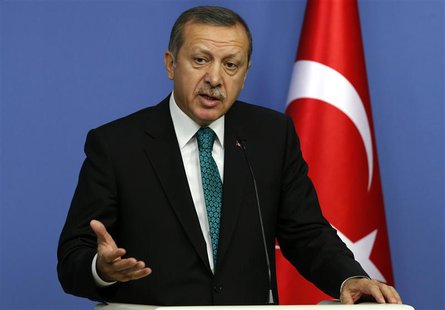 Turkey's Prime Minister Tayyip Erdogan addresses the media in Ankara November 13, 2013. REUTERS/Umit Bektas Turkey's Prime Minister Tayyip Erdogan addresses the media in Ankara November 13, 2013. REUTERS/Umit Bektas