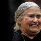 British novelist Doris Lessing laughs as she waits to receive the Nobel Prize for Literature at the Wallace Collection in London January 30, British novelist Doris Lessing laughs as she waits to receive the Nobel Prize for Literature at the Wallace Collection in London January 30,