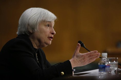 U.S. Federal Reserve Vice Chair Janet Yellen testifies during a Senate Banking Committee confirmation hearing on her nomination to be the ne U.S. Federal Reserve Vice Chair Janet Yellen testifies during a Senate Banking Committee confirmation hearing on her nomination to be the ne