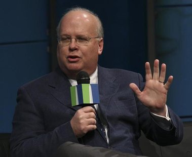 Republican political consultant Karl Rove speaks with the National Journal's Ron Brownstein (not pictured) during the fifth annual Washingto Republican political consultant Karl Rove speaks with the National Journal's Ron Brownstein (not pictured) during the fifth annual Washingto