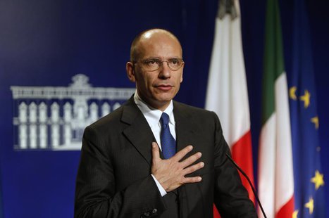 Italian Prime Minister Enrico Letta takes part in a joint news conference with Malta's Prime Minister Joseph Muscat (not pictured) at Muscat Italian Prime Minister Enrico Letta takes part in a joint news conference with Malta's Prime Minister Joseph Muscat (not pictured) at Muscat