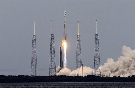 An Atlas V United Launch Alliance rocket lifts off from the Cape Canaveral Air Force Station carrying NASA's Mars Atmosphere and Volatile Ev An Atlas V United Launch Alliance rocket lifts off from the Cape Canaveral Air Force Station carrying NASA's Mars Atmosphere and Volatile Ev