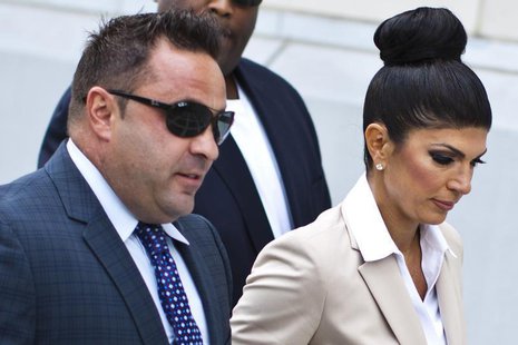 Teresa Giudice, 41, and her husband Giuseppe "Joe" Giudice, 43, arrive at the federal court in Newark, New Jersey August 14, 2013. REUTERS/E Teresa Giudice, 41, and her husband Giuseppe "Joe" Giudice, 43, arrive at the federal court in Newark, New Jersey August 14, 2013. REUTERS/E