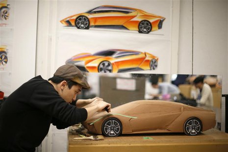 Junghan Kim, 22, from South Korea, works on a clay design for a 2023 Lamborghini during a Transportation Design class at Art Center College Junghan Kim, 22, from South Korea, works on a clay design for a 2023 Lamborghini during a Transportation Design class at Art Center College