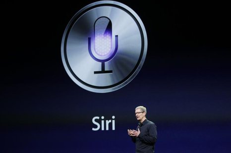 CEO Tim Cook talks about Siri during an Apple event in San Francisco, California March 7, 2012. REUTERS/Robert Galbraith CEO Tim Cook talks about Siri during an Apple event in San Francisco, California March 7, 2012. REUTERS/Robert Galbraith