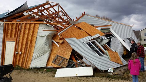 Storm damage in Dodge County, Sunday, Nov. 17, 2013. (Photo from: FOX 11). Storm damage in Dodge County, Sunday, Nov. 17, 2013. (Photo from: FOX 11).