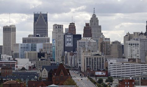 The skyline of Detroit is seen looking south from the midtown area in Detroit, Michigan October 23, 2013. REUTERS/Rebecca Cook The skyline of Detroit is seen looking south from the midtown area in Detroit, Michigan October 23, 2013. REUTERS/Rebecca Cook