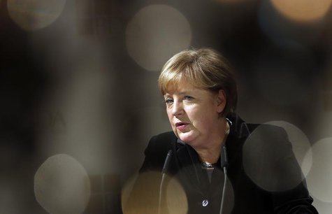 German Chancellor Angela Merkel delivers a speech during a gala dinner of the Confederation of German Employers' Association (BDA), as part German Chancellor Angela Merkel delivers a speech during a gala dinner of the Confederation of German Employers' Association (BDA), as part