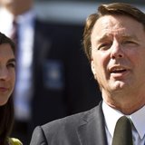 Former U.S. Senator John Edwards makes a statement with his daughter, Cate Edwards (R) after the jury reached a verdict at the federal court Former U.S. Senator John Edwards makes a statement with his daughter, Cate Edwards (R) after the jury reached a verdict at the federal court