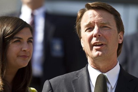 Former U.S. Senator John Edwards makes a statement with his daughter, Cate Edwards (R) after the jury reached a verdict at the federal court Former U.S. Senator John Edwards makes a statement with his daughter, Cate Edwards (R) after the jury reached a verdict at the federal court