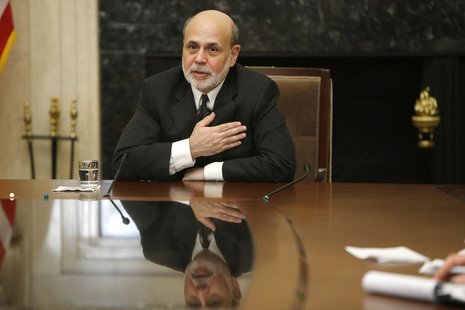 U.S. Federal Reserve Chairman Ben Bernanke thanks participants at the end of a town hall event with teachers at the Federal Reserve board's U.S. Federal Reserve Chairman Ben Bernanke thanks participants at the end of a town hall event with teachers at the Federal Reserve board's