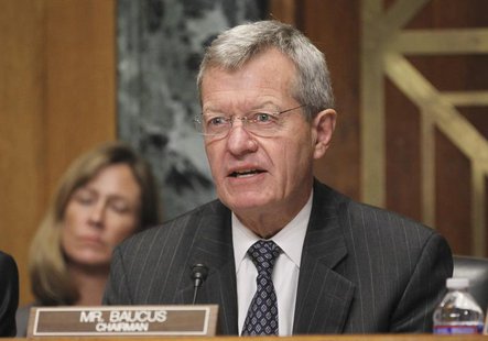 U.S. Senate Finance Committee Chairman Max Baucus questions Health and Human Services Secretary Kathleen Sebelius during a Finance Committee U.S. Senate Finance Committee Chairman Max Baucus questions Health and Human Services Secretary Kathleen Sebelius during a Finance Committee