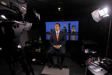 Republican senate candidate Matt Bevin prepares for an interview with a Fox reporter in Louisville, Kentucky, October 23, 2013. REUTERS/John Republican senate candidate Matt Bevin prepares for an interview with a Fox reporter in Louisville, Kentucky, October 23, 2013. REUTERS/John