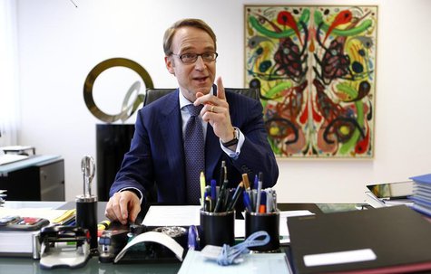 Germany's federal reserve Bundesbank President Jens Weidmann poses in his office in the Bundesbank headquarters during a photo shoot with Re Germany's federal reserve Bundesbank President Jens Weidmann poses in his office in the Bundesbank headquarters during a photo shoot with Re