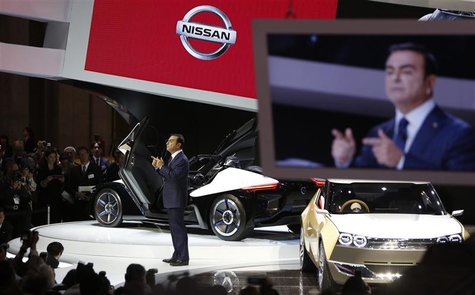 Nissan Chief Executive Officer Carlos Ghosn speaks at the 43rd Tokyo Motor Show, in Tokyo November 20, 2013. REUTERS/Yuya Shino Nissan Chief Executive Officer Carlos Ghosn speaks at the 43rd Tokyo Motor Show, in Tokyo November 20, 2013. REUTERS/Yuya Shino