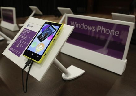 A Windows Nokia Phone is seen on display at Microsoft's annual shareholder meeting in Bellevue, Washington November 19, 2013. REUTERS/Jason A Windows Nokia Phone is seen on display at Microsoft's annual shareholder meeting in Bellevue, Washington November 19, 2013. REUTERS/Jason