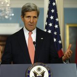 U.S. Secretary of State John Kerry answers a question as he and Turkish Foreign Minister Ahmet Davutoglu speak to reporters at the State Dep U.S. Secretary of State John Kerry answers a question as he and Turkish Foreign Minister Ahmet Davutoglu speak to reporters at the State Dep