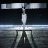 Lady Gaga prepares to fly with the Volantis, a flying dress, at the "artRave" release event of her new album "ARTPOP" in New York November 1 Lady Gaga prepares to fly with the Volantis, a flying dress, at the "artRave" release event of her new album "ARTPOP" in New York November 1